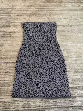 Meshki Gray Leopard Print Mini Dress